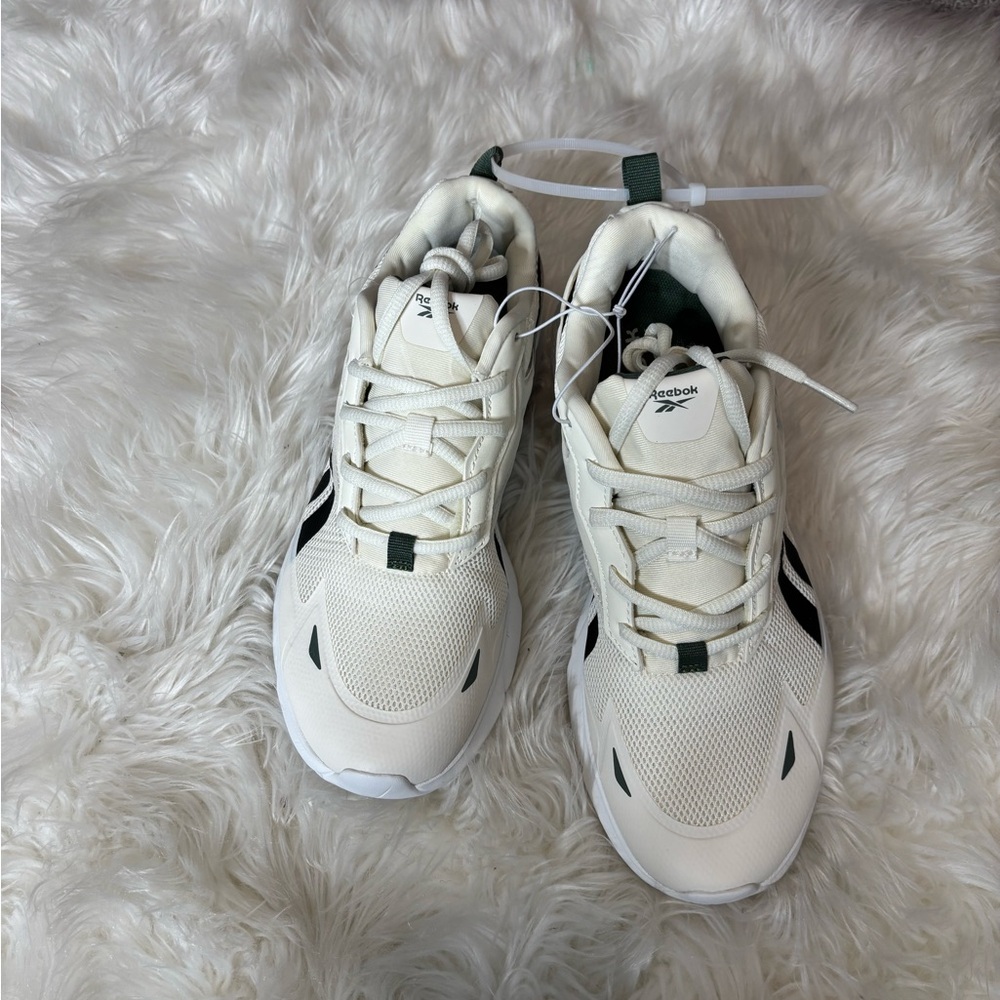 Reebok Cream and Green Athletic Shoes